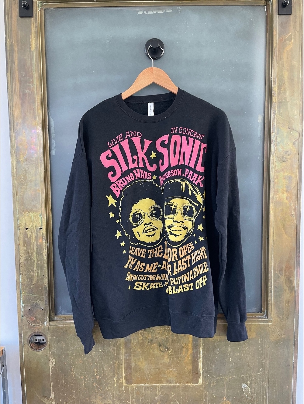 NEW Silk Sonic Bruno Mars Anderson .Paak Graphic Sweatshirt Large Band Merch